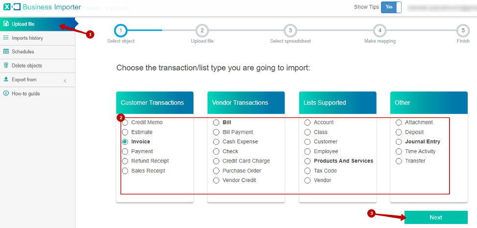 can i import data into quickbooks online