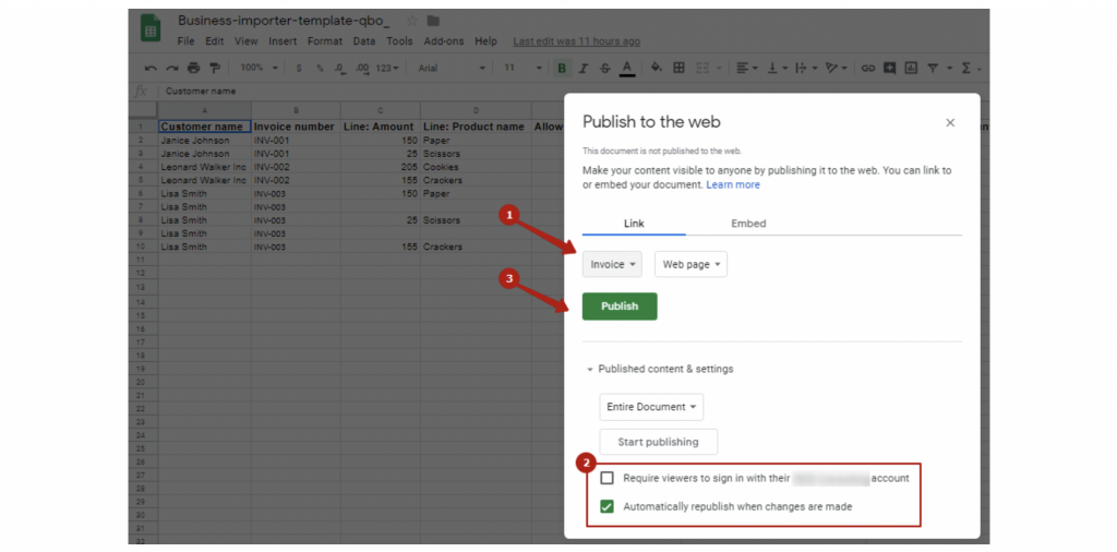 Import Transactions from Google Sheets
