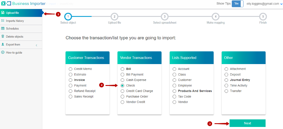 import checks into quickbooks