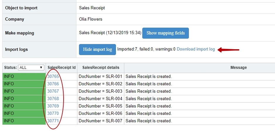 Import Results in QBO