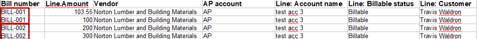 import multilined Bills into QuickBooks