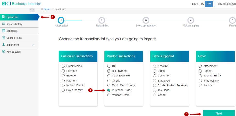 import Purchase Orders into QuickBooks Online