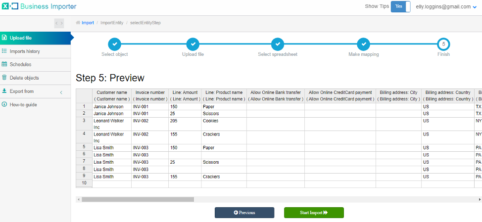 import fanurio into quick books online