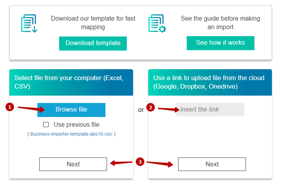 Upload the file