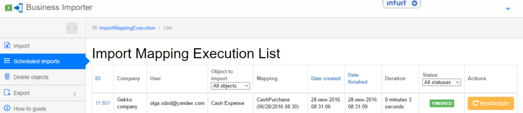 export and import Cash Expenses into QuickBooks online
