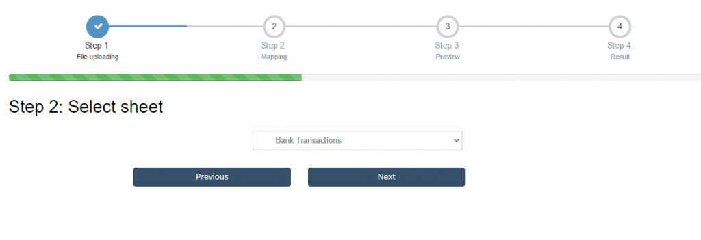 import bank transactions into Xero - choose the list 