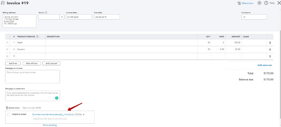 check import results on QuickBooks side