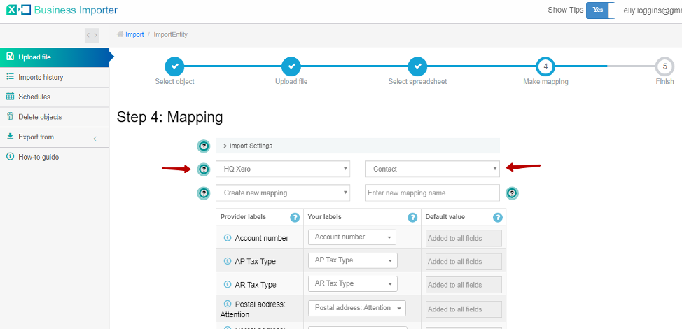 import transactions into Xero