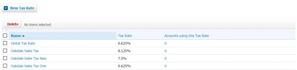 import Tax Rates into Xero