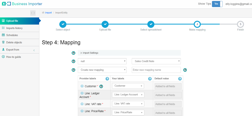 Select company in Sage Business Cloud Accounting