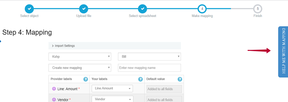 map your data while importing in into QuickBooks