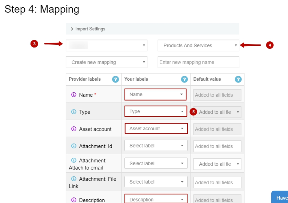 map all the fields that contain data in Business Importer