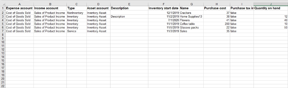 Full Update of Products and Services in QuickBooks