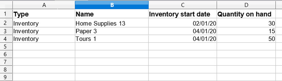 update Inventory in QuickBooks Online
