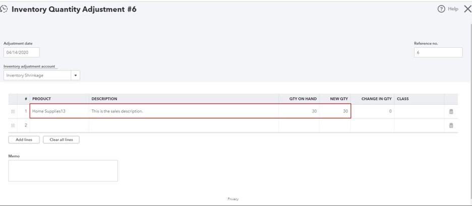 Update data in QUickBooks