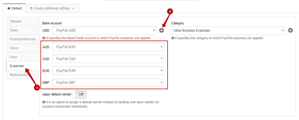 Expenses in multicurrency
