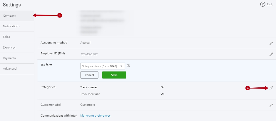 How to enable class tracking in QuickBooks Online