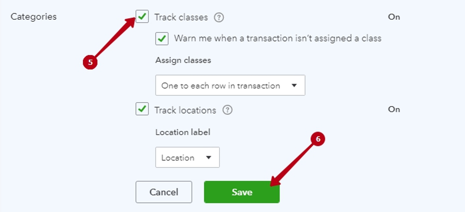 How to enable class tracking in QuickBooks Online