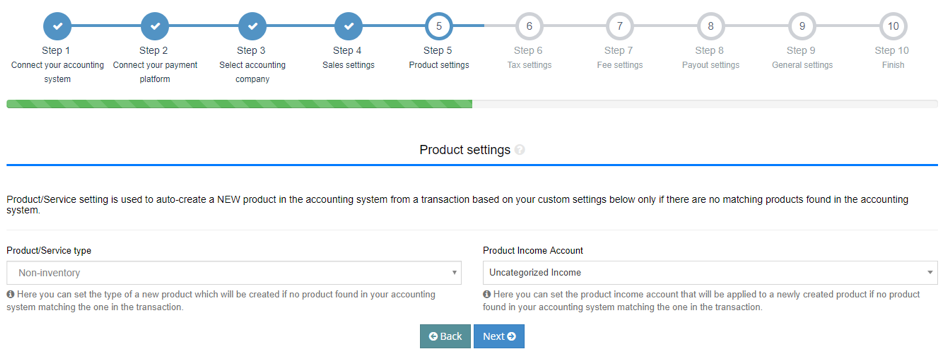 Product settings