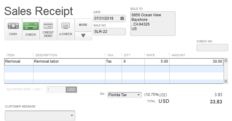 quickbooks sales receipts vs sales order