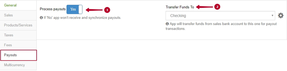 Sync Stripe with QuickBooks Online: Payouts settings