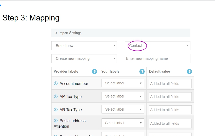 vendor records are imported in Xero