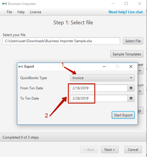 Business Importer Desktop - Export Feature