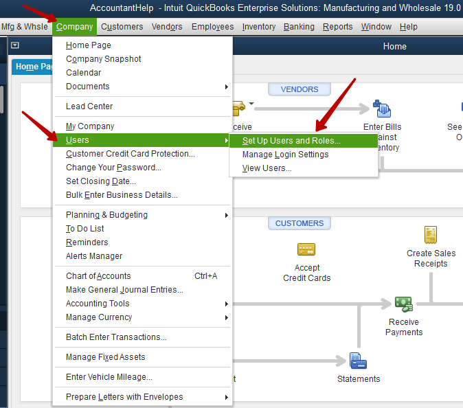 quickbooks company settings