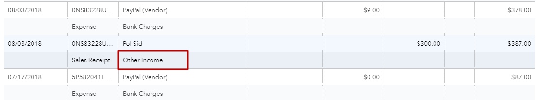 Assigned Category in QuickBooks