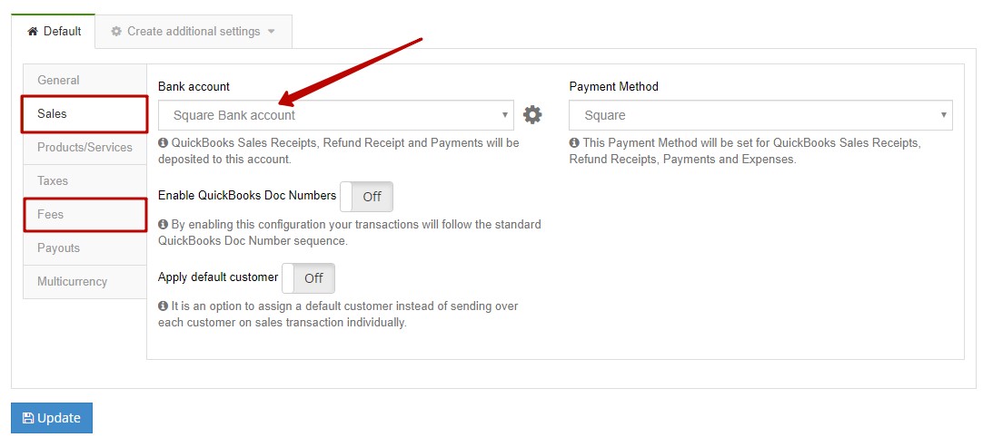 Check settings for account reconciliation