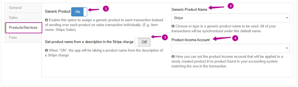 products settings in business payments