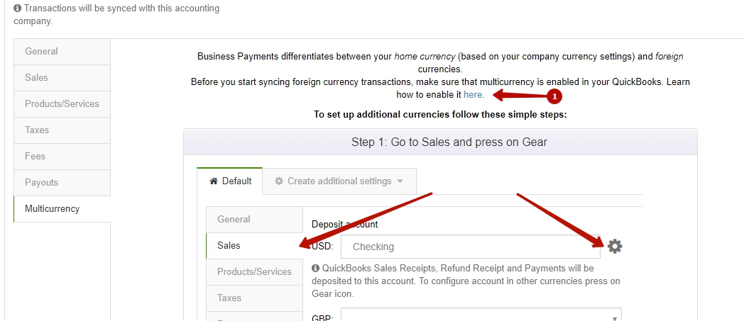 square quickbooks online settings