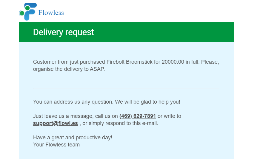 Product Delivery Request based on QuickBooks Online