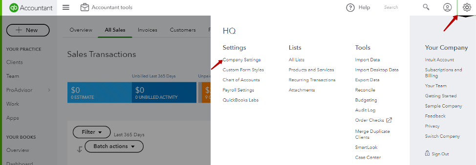 enable classes in QuickBooks