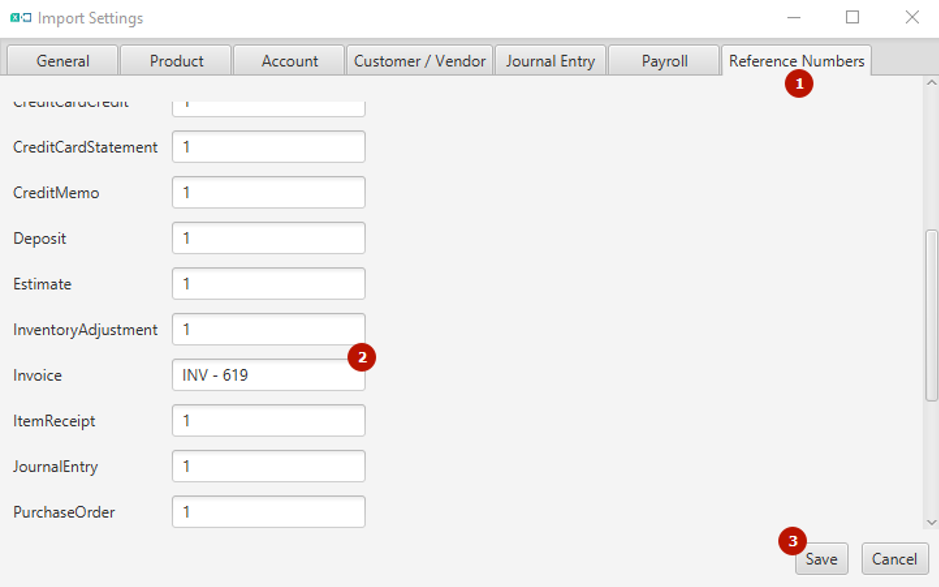 transaction pro importer quickbooks invoice number sequence